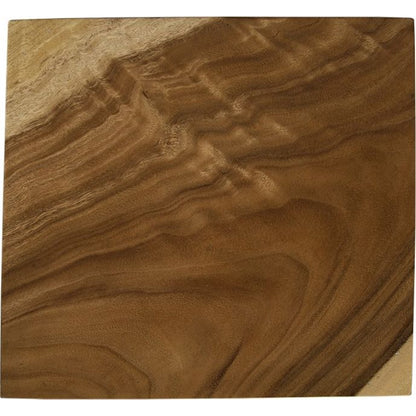 Geometry Side Table by Phillips Collection in gray stone. Made from wood in a rustic style.