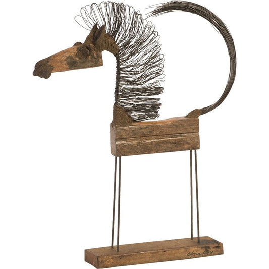 Wire Horse Sculpture by Phillips Collection. Made from wood in a eclectic & global style.
