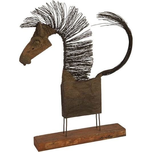 Wire Horse Sculpture by Phillips Collection. Made from wood in a eclectic & global style.