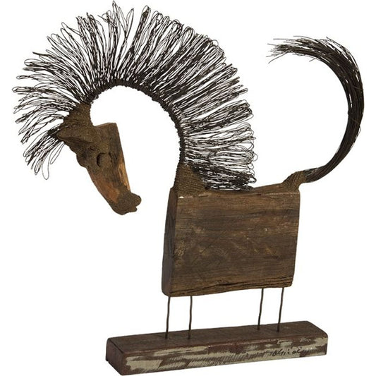 Wire Horse Sculpture by Phillips Collection. Made from wood in a eclectic & global style.