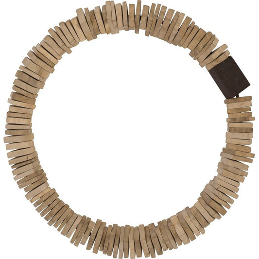 Stacked Wall Ring by Phillips Collection in bleached. Made from wood in a coastal style.