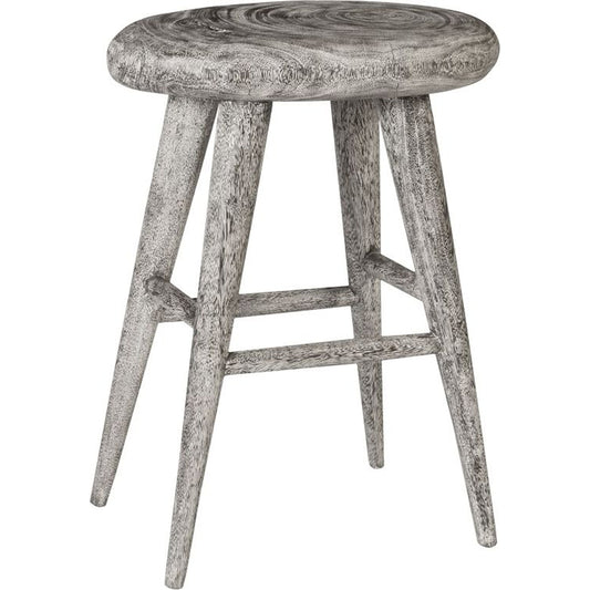 Smoothed Counter Stool by Phillips Collection in gray and gray stone. Made from wood in a eclectic & global style.
