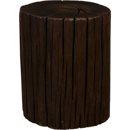 Black Wood Stool I by Phillips Collection in brown. Made from wood in a rustic style.