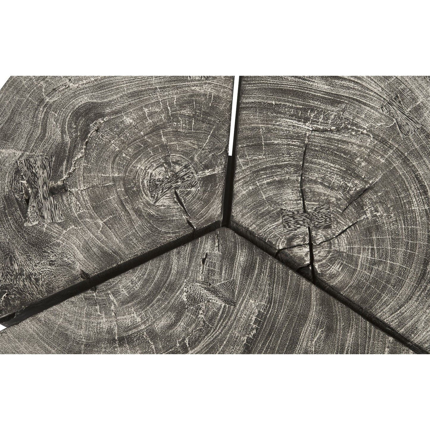 005 SR-820276 | Closeup | Clover Gray Stone Coffee Table by Phillips Collection in gray stone. Made from unique in a rustic style.