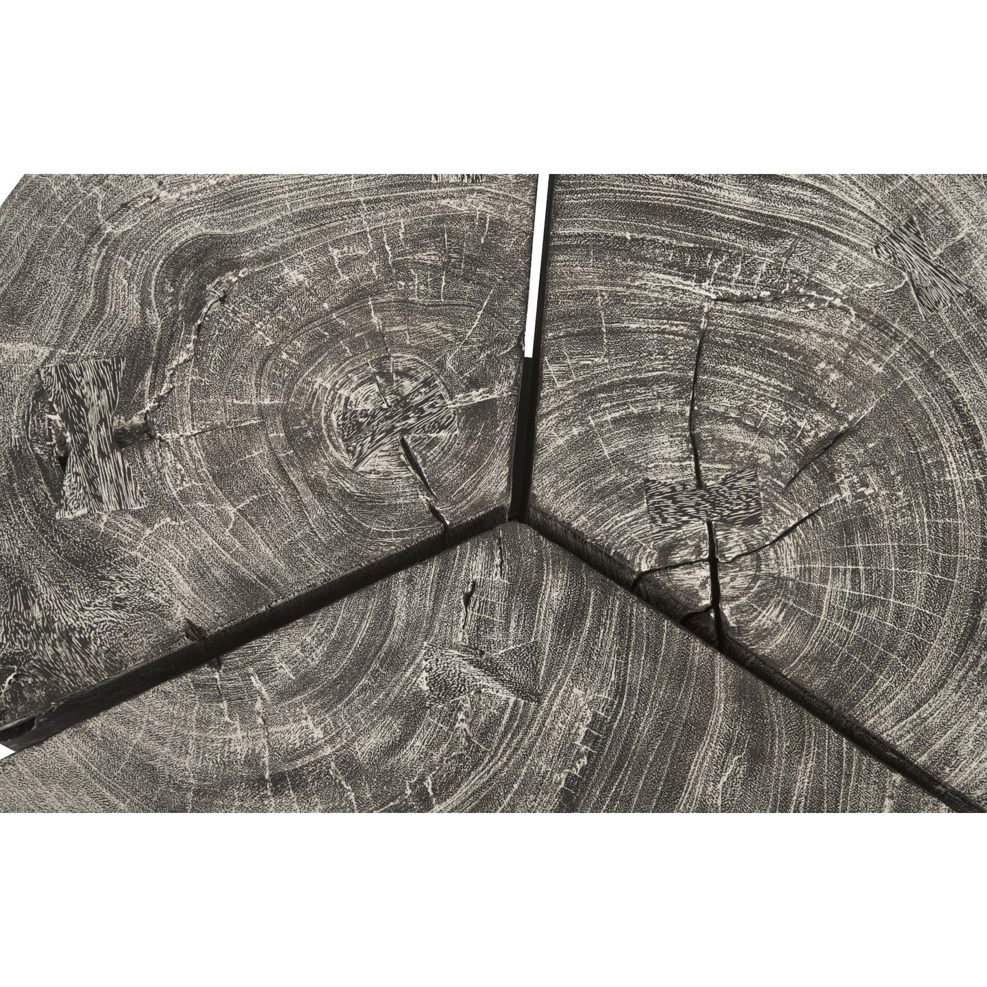 Clover Gray Stone Coffee Table by Phillips Collection in gray stone. Made from unique in a rustic style.