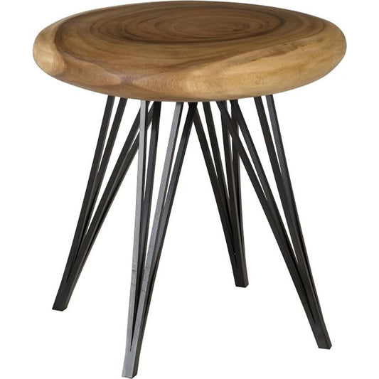 Smoothed Stool by Phillips Collection in black, brown. Made from wood in a eclectic & global style.