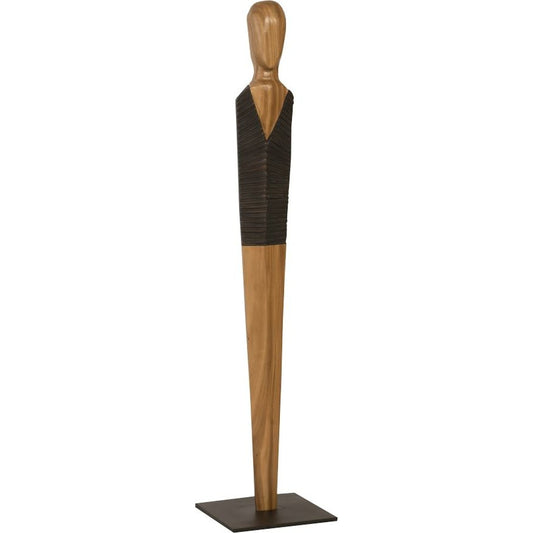 Vested Male Sculpture by Phillips Collection in black, brown. Made from wood in a eclectic & global style.