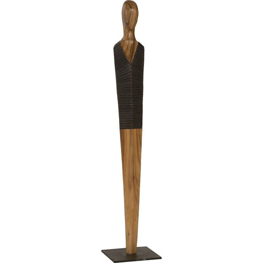 Vested Male Sculpture by Phillips Collection in black, brown. Made from wood in a eclectic & global style.