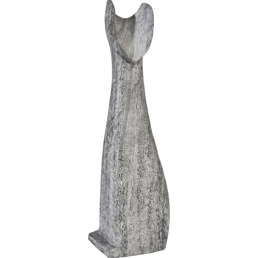 Cat Sculpture Chamcha Wood, Gray Stone by Phillips Collection in gray stone. Made from wood in a eclectic & global style.