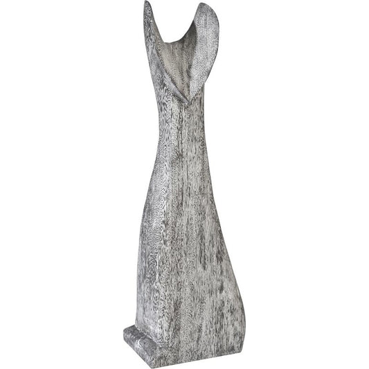 Cat Sculpture Chamcha Wood, Gray Stone by Phillips Collection in gray stone. Made from wood in a eclectic & global style.