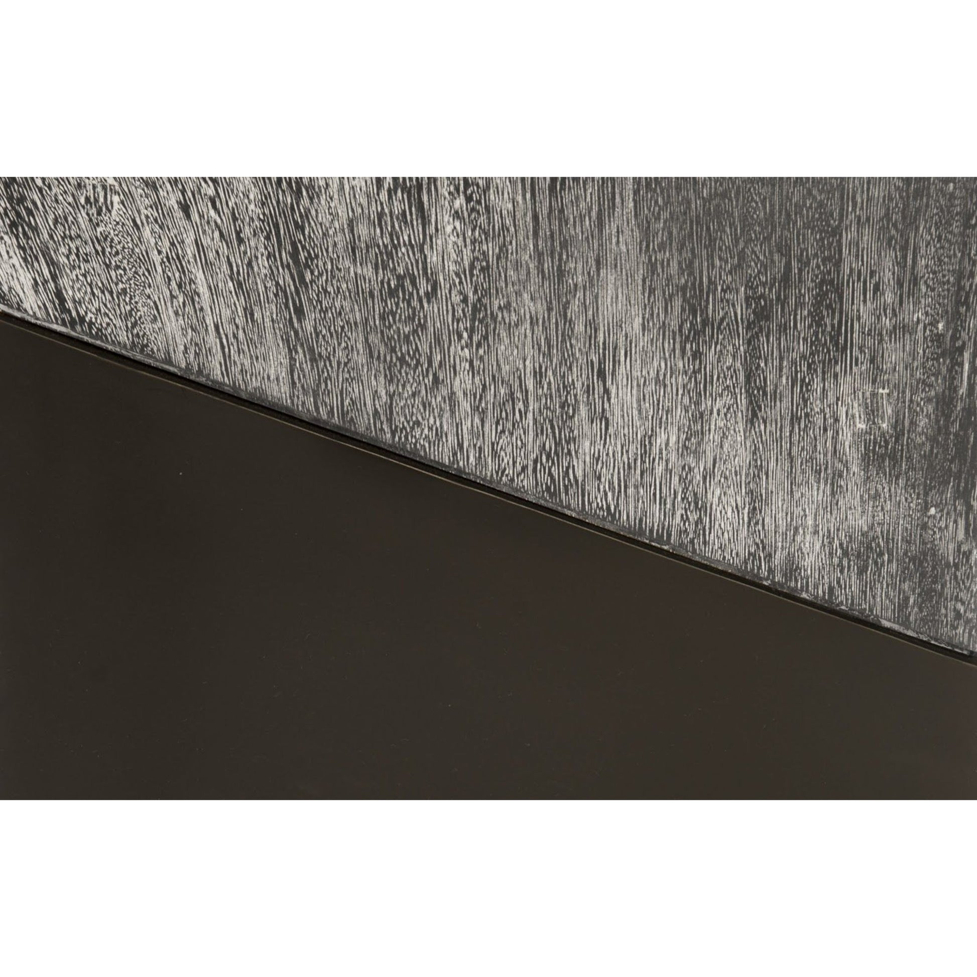 Geometry Side Table by Phillips Collection in gray stone. Made from wood in a rustic style.