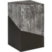 Geometry Side Table by Phillips Collection in gray stone. Made from wood in a rustic style.