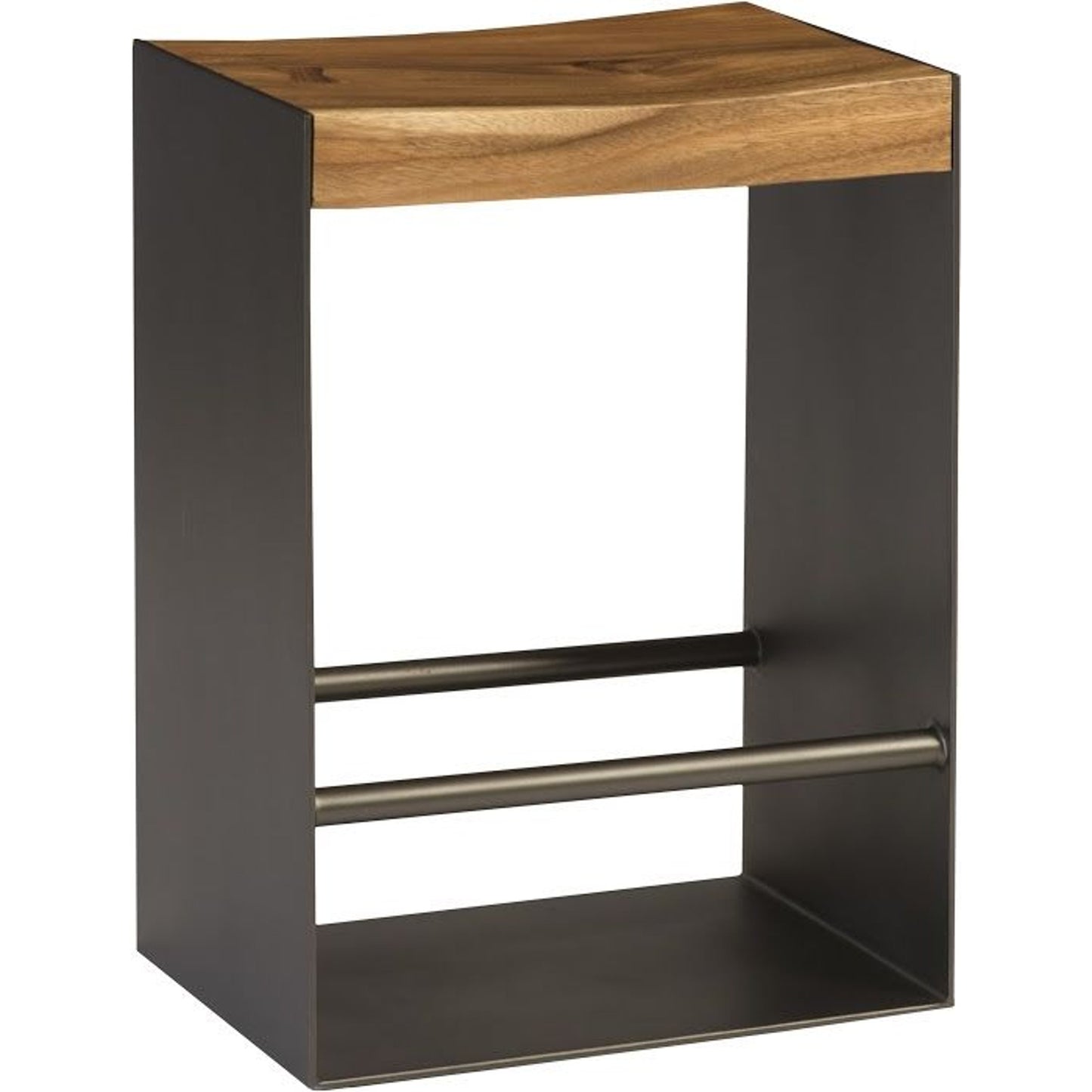 001 SR-820547 | Primary Silo | Iron Frame Counter Stool by Phillips Collection in black, brown. Made from wood in a modern style.