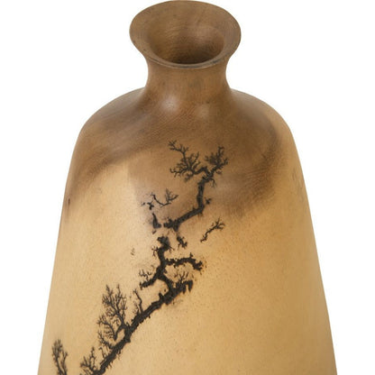 Lightning Vase by Phillips Collection in brown and charred, natural. Made from wood in a eclectic & global style.