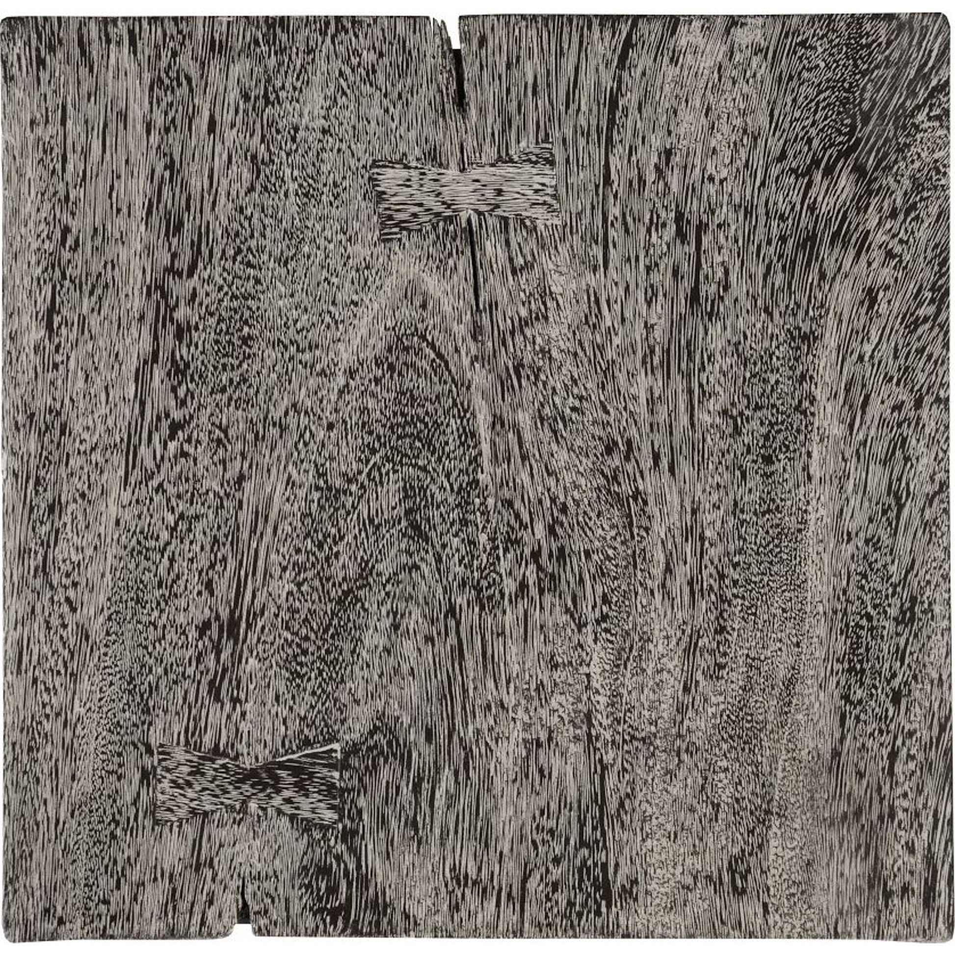 Inverted Pyramid Side Table by Phillips Collection. Made from wood, chamcha wood, metal, iron in a rustic style.