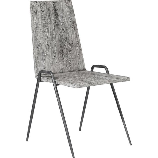 Forged Leg Dining Chair by Phillips Collection in gray and gray stone. Made from wood in a modern style.