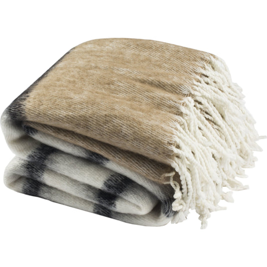 McAdoo Throw by HedgeApple Essentials in brown, white. Made from wool, acrylic, polyester in a eclectic & global style.