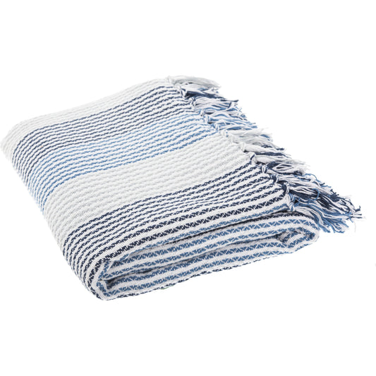 Sarasota Throw by HedgeApple Essentials in blue, white. Made from cotton in a coastal style.