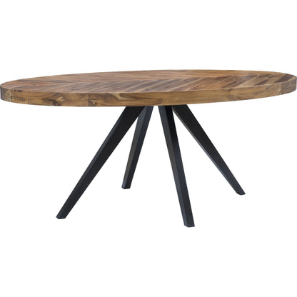 Parq Oval Dining Table by Moe's Home Collection in cappuccino. Made from solid acacia, mdf in a modern style.