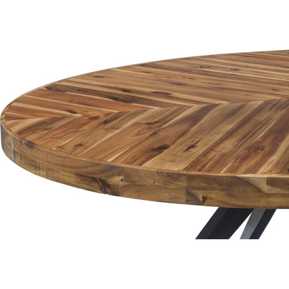 Parq Oval Dining Table by Moe's Home Collection in cappuccino. Made from solid acacia, mdf in a modern style.