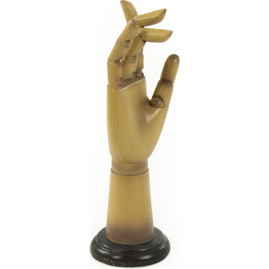 Resin Mannequin Hand by Zentique in beige, distressed browns, black and resin. Made from resin in a traditional style.