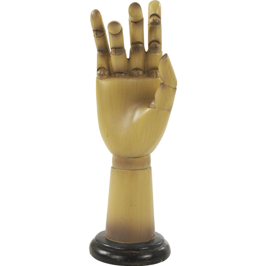 Resin Mannequin Hand by Zentique in beige, distressed browns, black and resin. Made from resin in a traditional style.