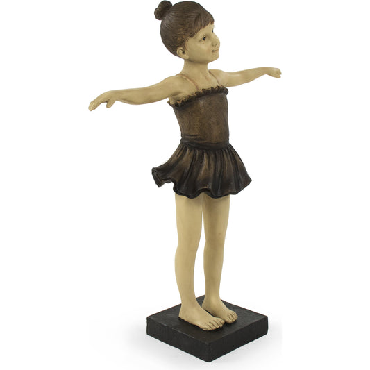 Resin Ballerina Girl by Zentique in beige, distressed browns, black and resin. Made from resin in a traditional style.