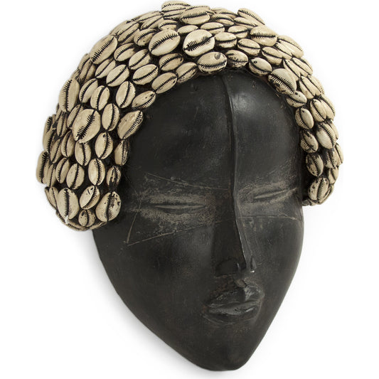 Resin Woman Mask by Zentique in dark brown, gray tones and resin. Made from resin in a eclectic & global style.