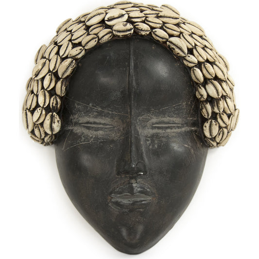 Resin Woman Mask by Zentique in dark brown, gray tones and resin. Made from resin in a eclectic & global style.