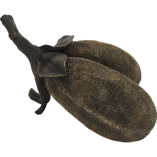 Resin Double Jackfruit by Zentique in distressed bronze and resin. Made from resin in a traditional style.