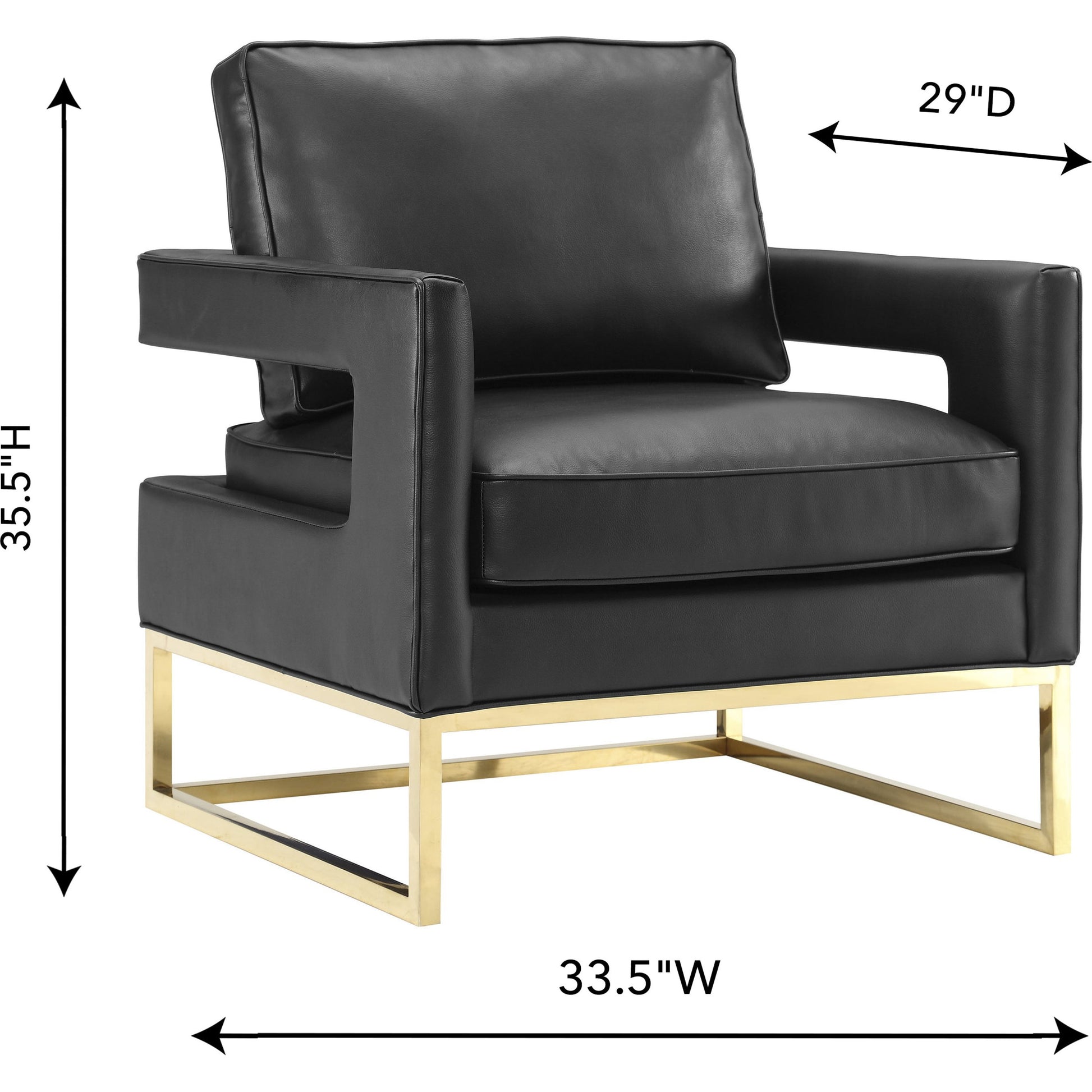 Avery Chair by TOV Furniture in gold. Made from unique in a modern style.
