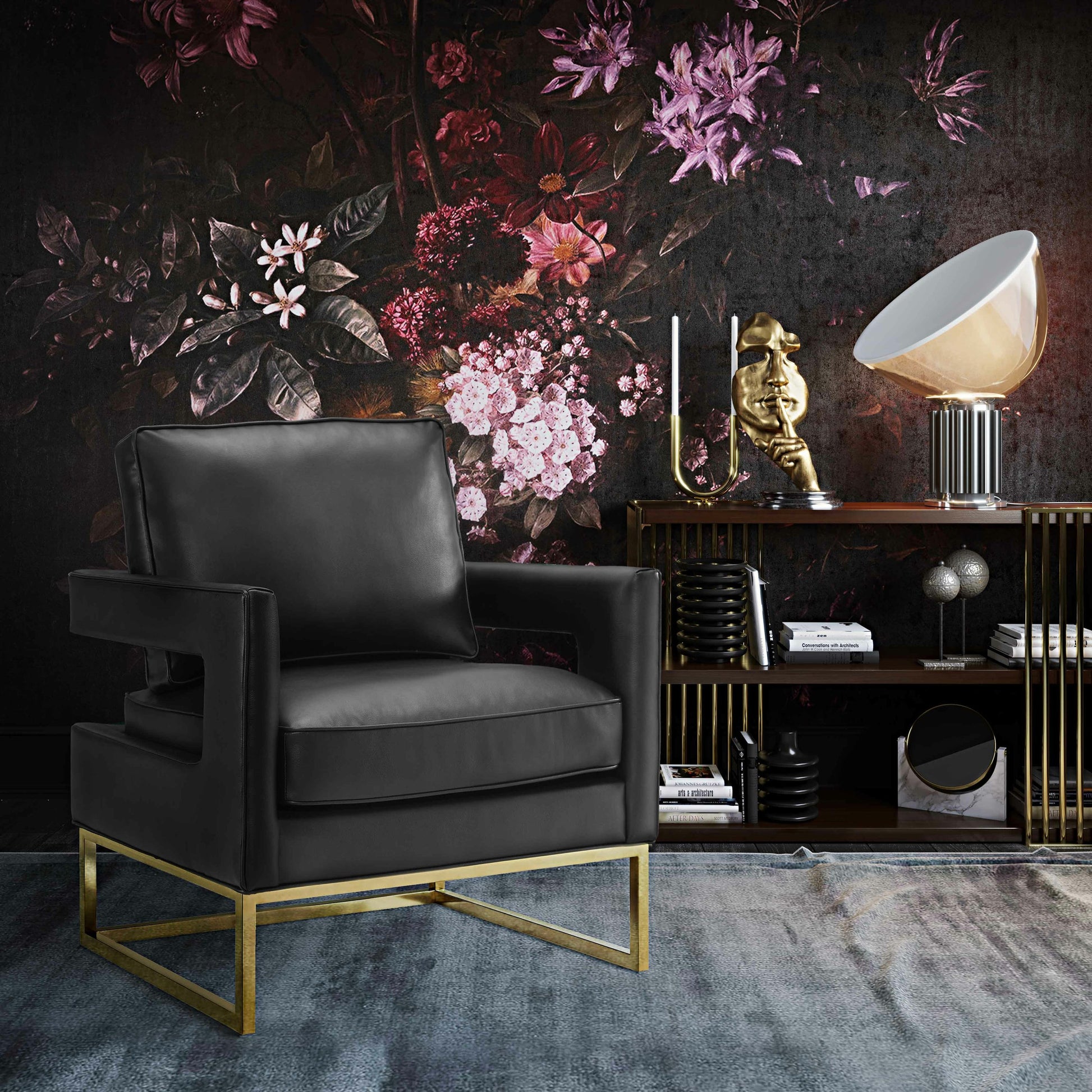 Avery Chair by TOV Furniture in gold. Made from unique in a modern style.