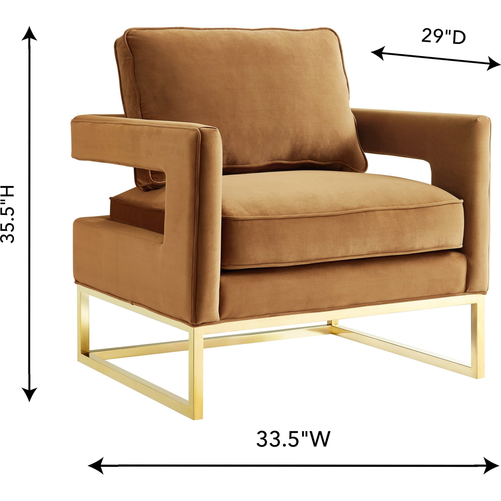 Avery Chair by TOV Furniture in gold. Made from unique in a modern style.