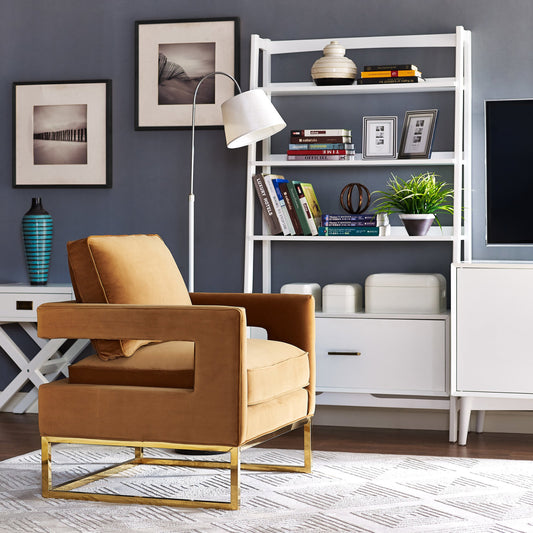 Avery Chair by TOV Furniture in gold. Made from unique in a modern style.