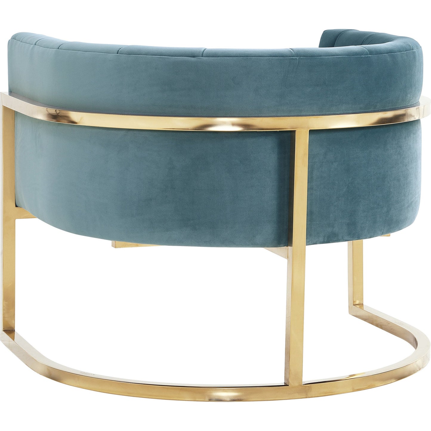 003 S-245590 | Additional Silo | Gold Base Magnolia Chair by TOV Furniture in sea blue. Made from stainless steel, velvet in a modern style.