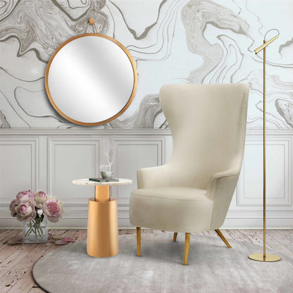 Julia Wingback Chair by TOV Furniture. Made from velvet in a modern style.
