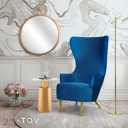 Julia Wingback Chair by TOV Furniture. Made from velvet in a modern style.