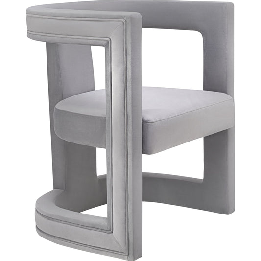 Ada Chair by TOV Furniture in gray. Made from velvet, birch in a modern style.