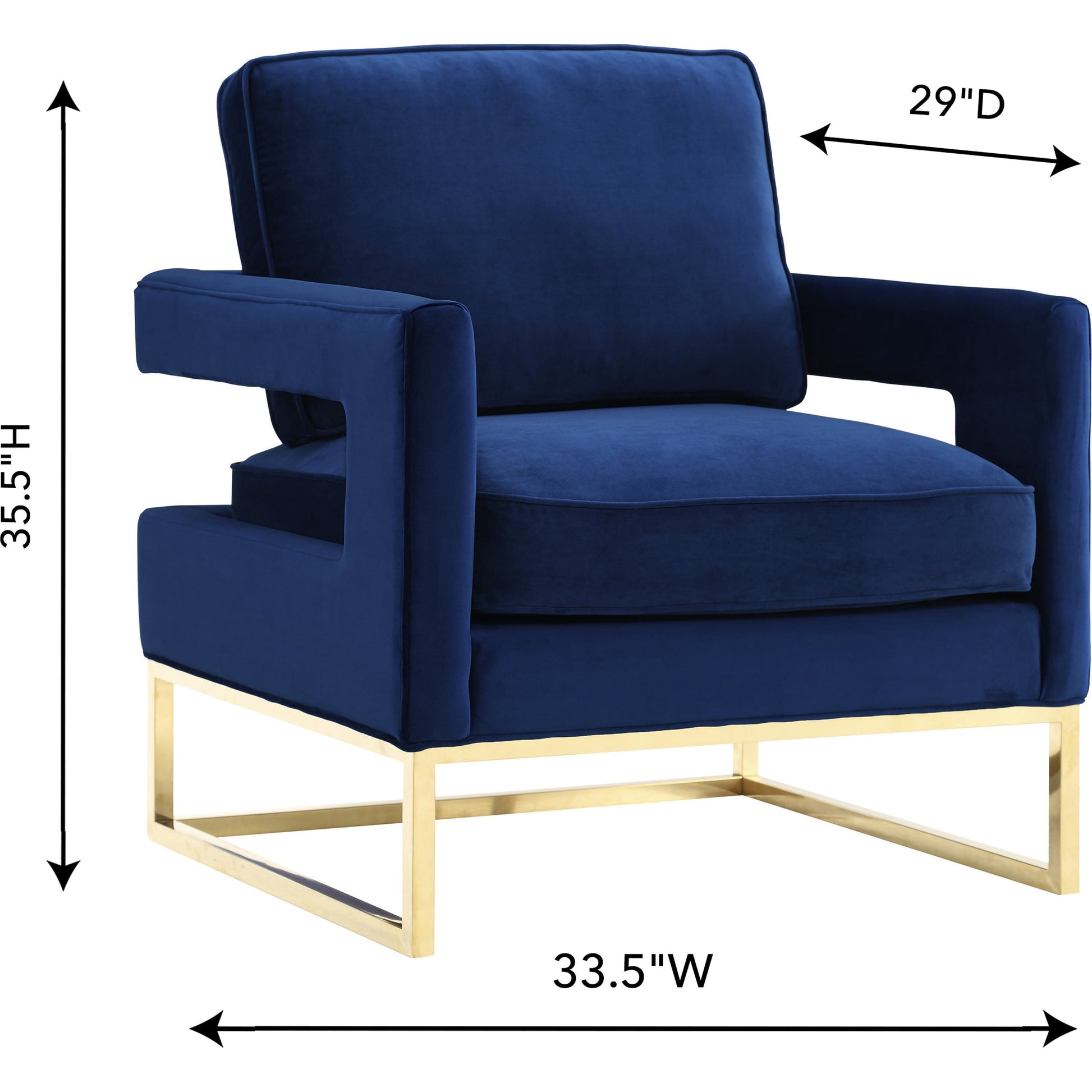 Avery Chair by TOV Furniture in gold. Made from unique in a modern style.