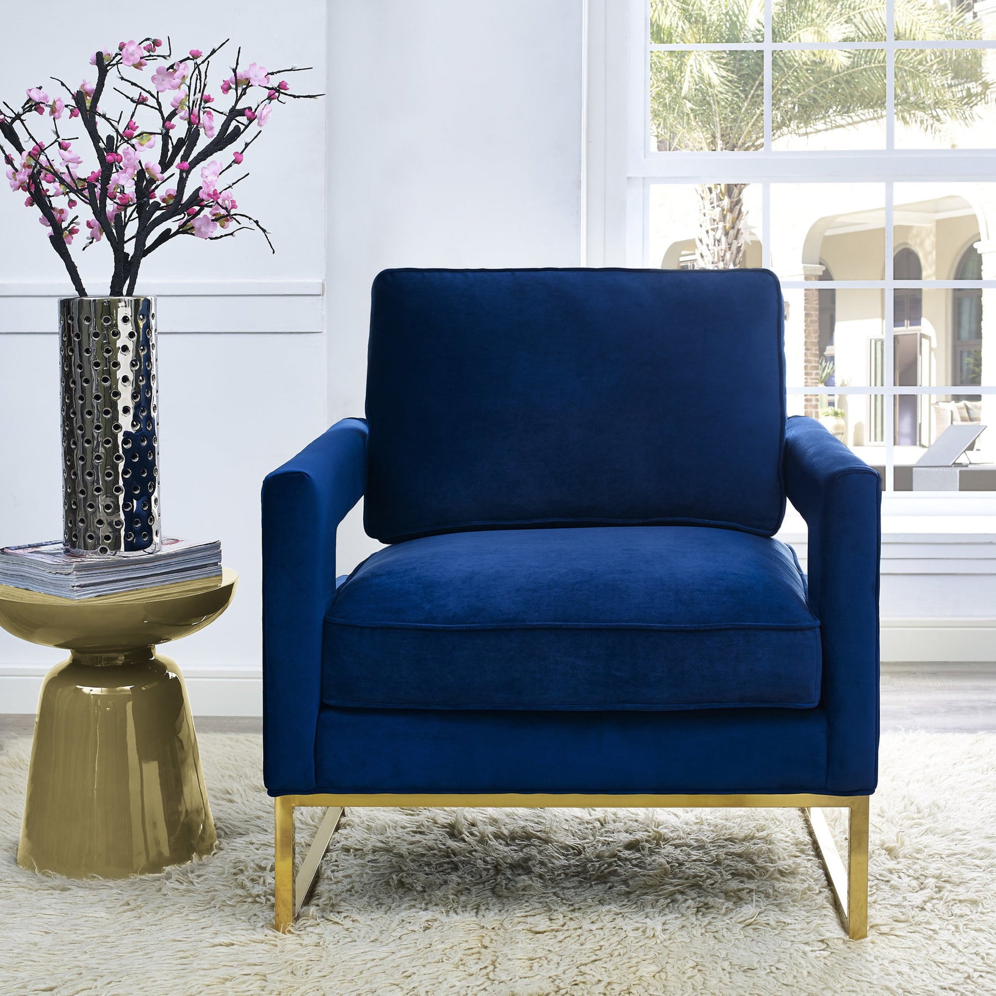 Avery Chair by TOV Furniture in gold. Made from unique in a modern style.