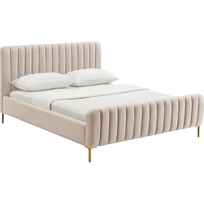 Angela Bed by TOV Furniture. Made from velvet in a transitional style.
