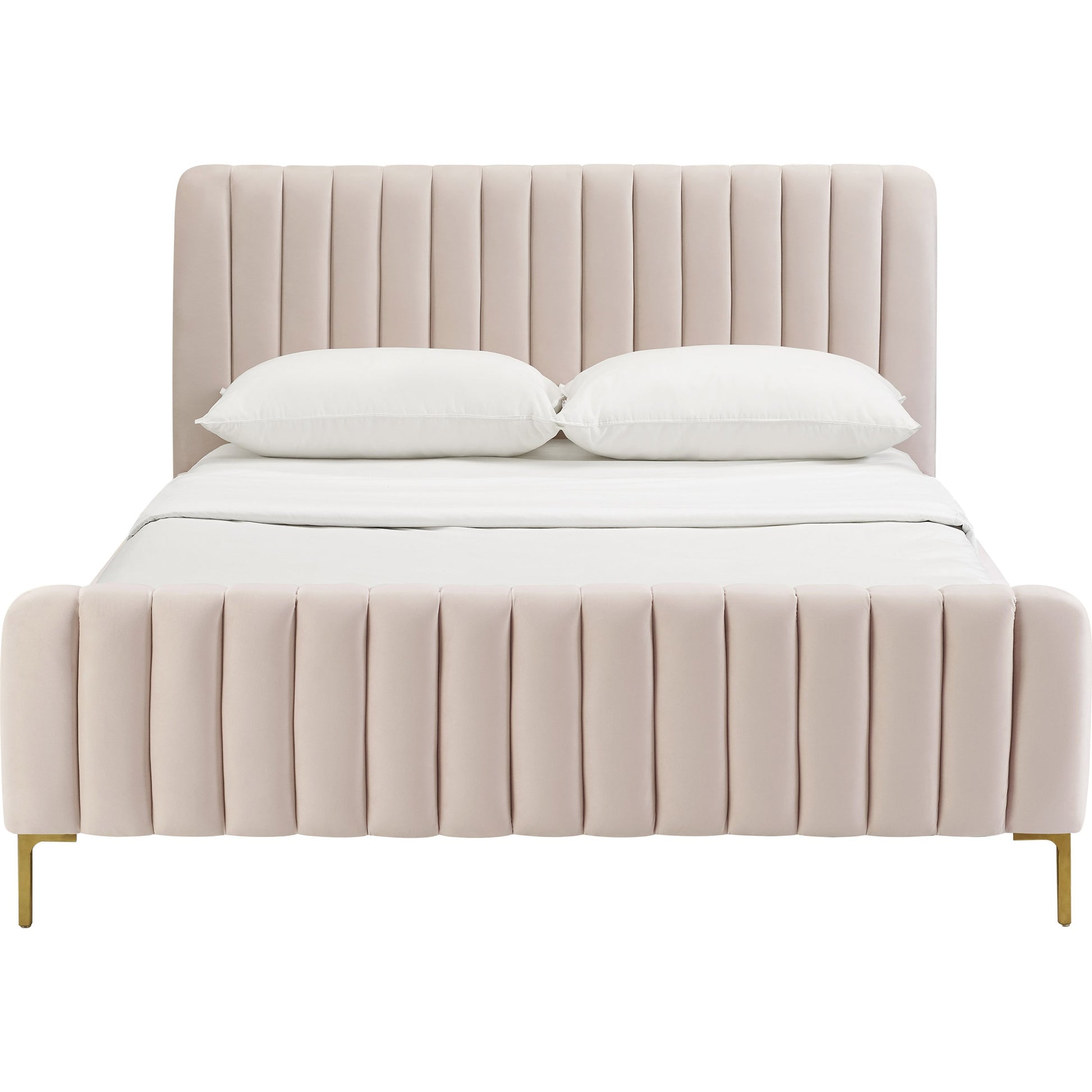 Angela Bed by TOV Furniture. Made from velvet in a transitional style.