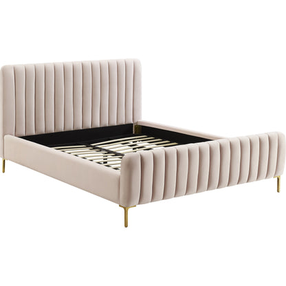 Angela Bed by TOV Furniture. Made from velvet in a transitional style.