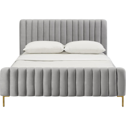 Angela Bed by TOV Furniture. Made from velvet in a transitional style.