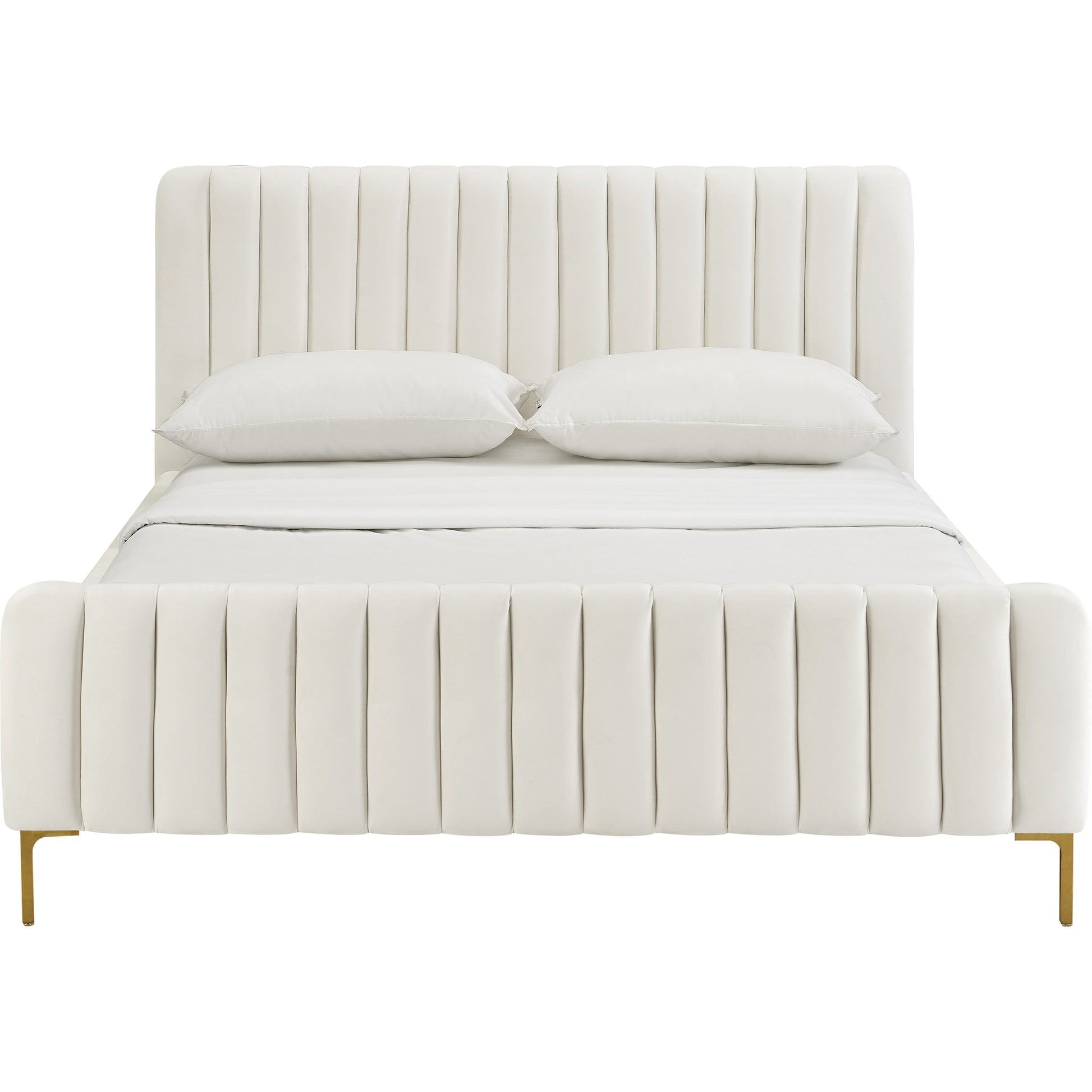 Angela Bed by TOV Furniture. Made from velvet in a transitional style.