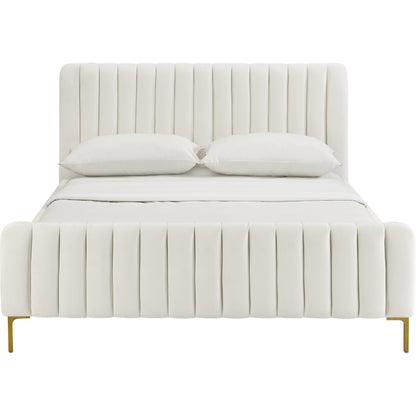 Angela Bed by TOV Furniture. Made from velvet in a transitional style.