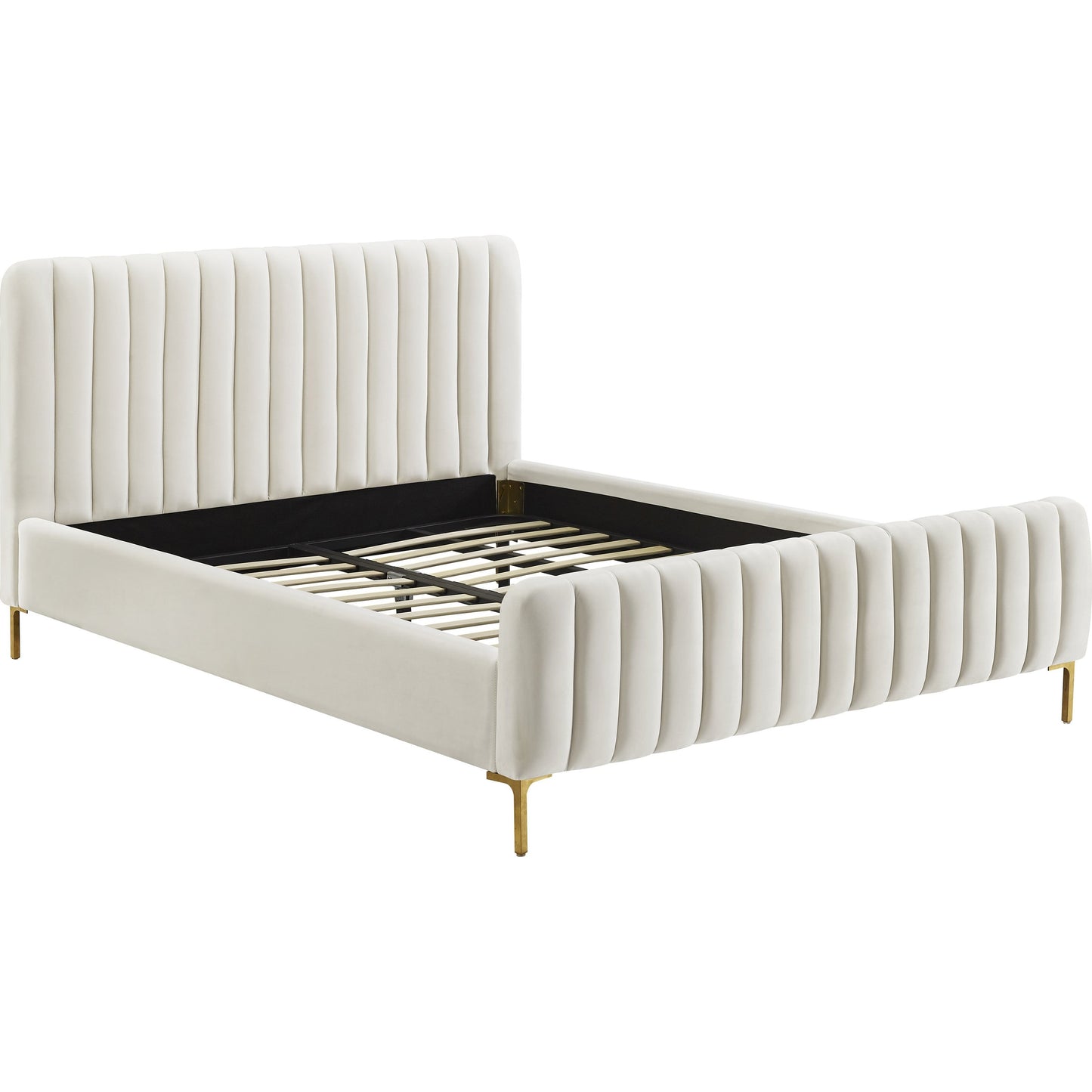 019 SR-759175,SR-759176 | Additional Silo | Angela Bed by TOV Furniture. Made from velvet in a transitional style.