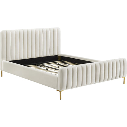 Angela Bed by TOV Furniture. Made from velvet in a transitional style.