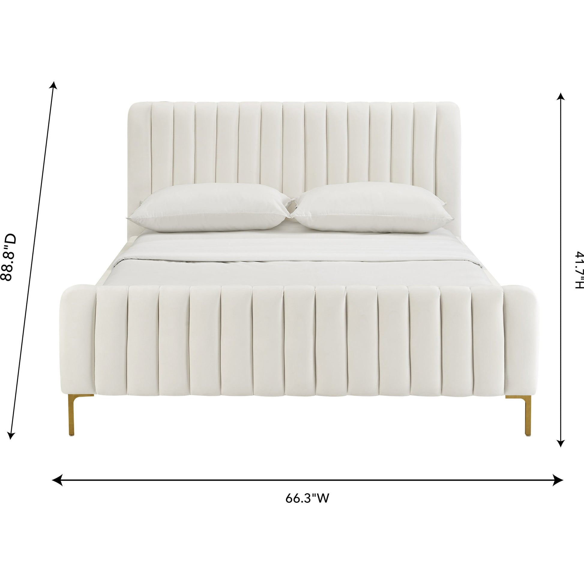 Angela Bed by TOV Furniture. Made from velvet in a transitional style.