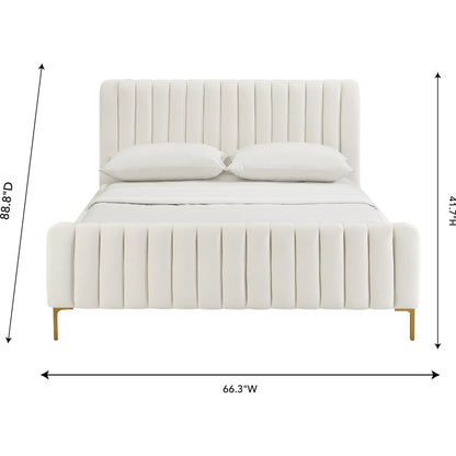 Angela Bed by TOV Furniture. Made from velvet in a transitional style.